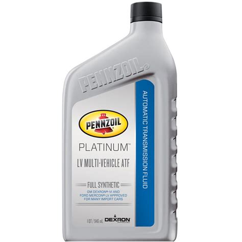 pennzoil platinum lv multi-vehicle atf spec sheet|Pennzoil transmission fluid application chart.